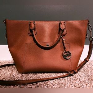Michael Kors Tan Tote Bag with Red Interior